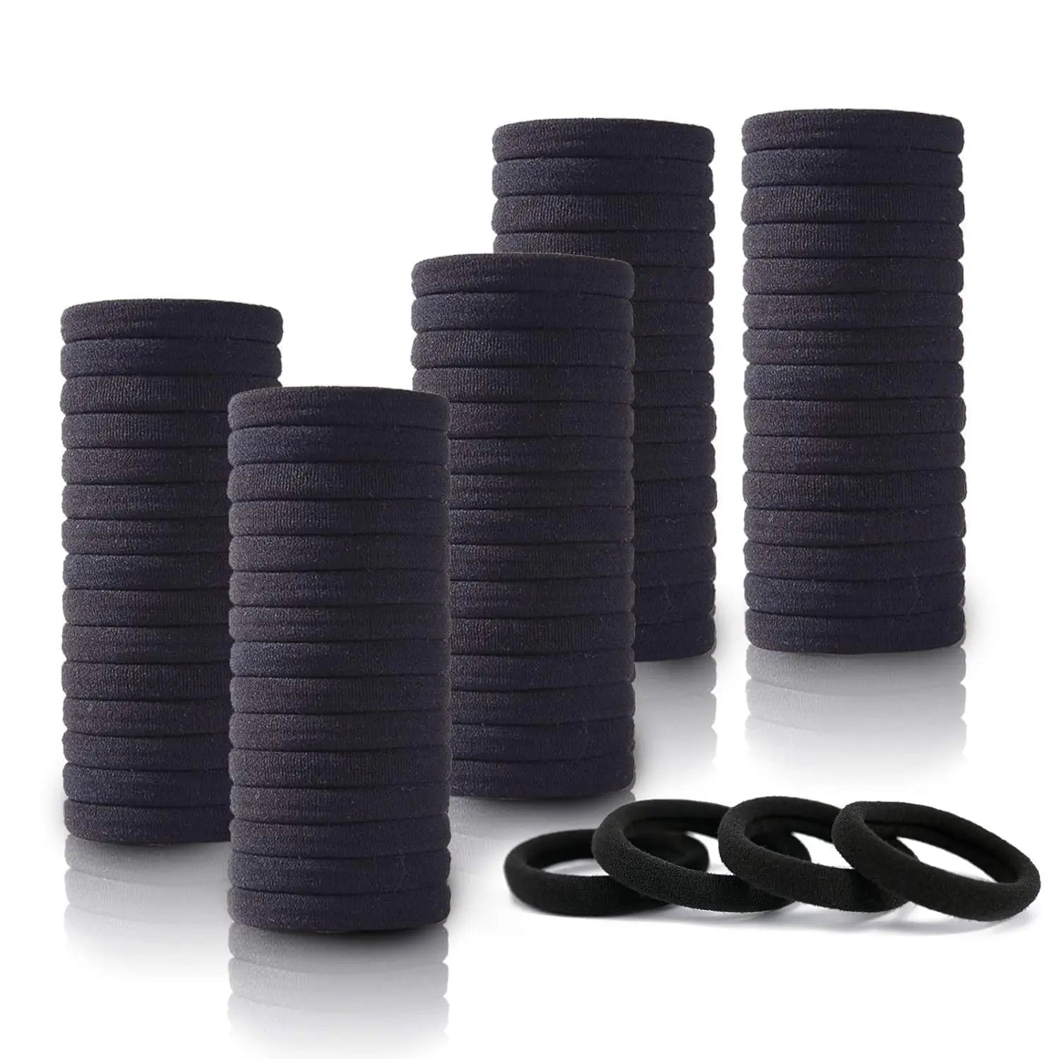 Lot de 100 élastiques noirs pour cheveux, petits élastiques, accessoires pour queue de cheval, pour femmes, filles, bébés et tout-petits