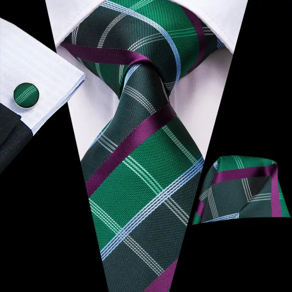 Cravate de mariage en soie à carreaux gris Hi-Tie pour homme, accessoire tendance, idéal pour les affaires et les fêtes, livraison directe