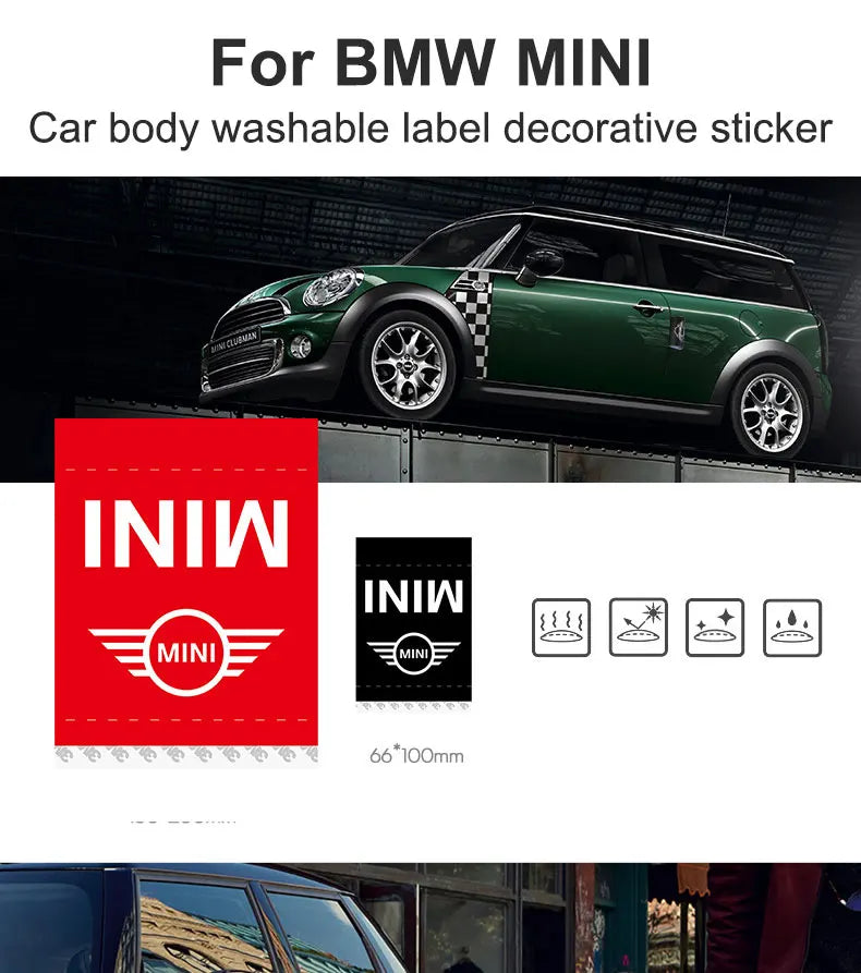 For MINI ONE Cooper S JCW R55 R56 R60 R61 F54 F55 F56 F57 F60 Car Body Decorative Sticker Washable Mark Modification Accessories