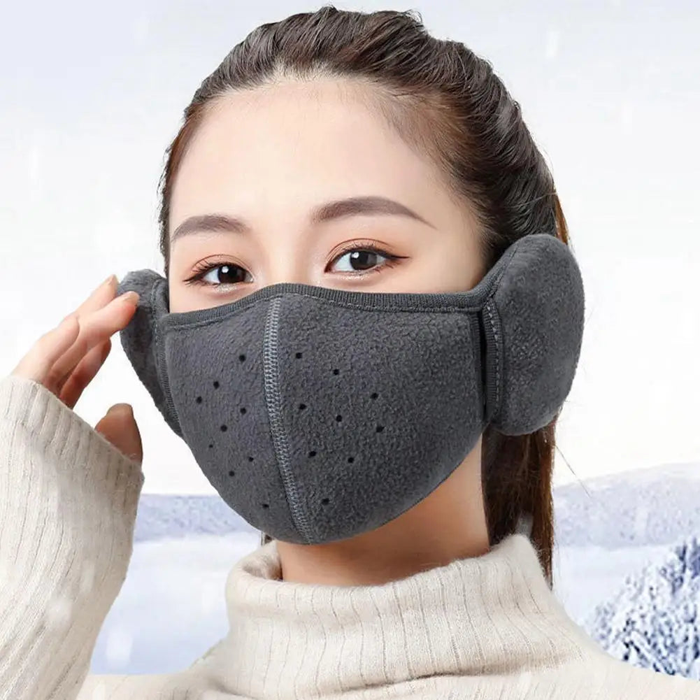 Winter Warm Face Mask with Earmuffs Motorcycle Cycling Ski Mask Women Men Hiking Riding Masks Sports Thermal Headwear Windproof
