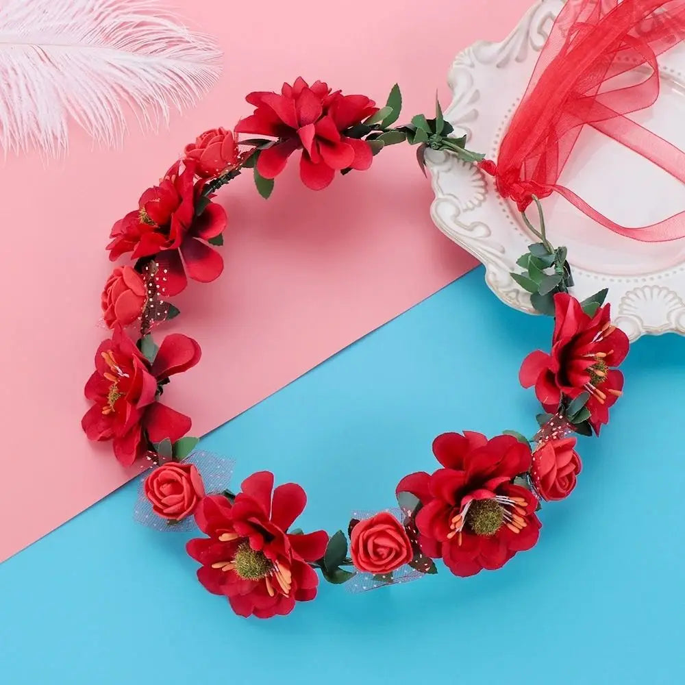 Headband Fashion Headdress New Hair Hoop Bride Wedding Floral Tiara Headband Women Headwear Flower Crowns Headband Rose Flower