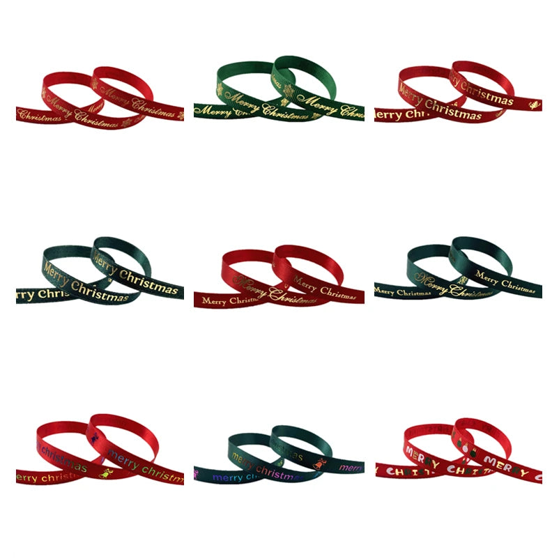1 yard High Quality Christmas Ribbons Printed Grosgrain Ribbons for Gift Wrapping Wedding Decoration Hair Bows DIY