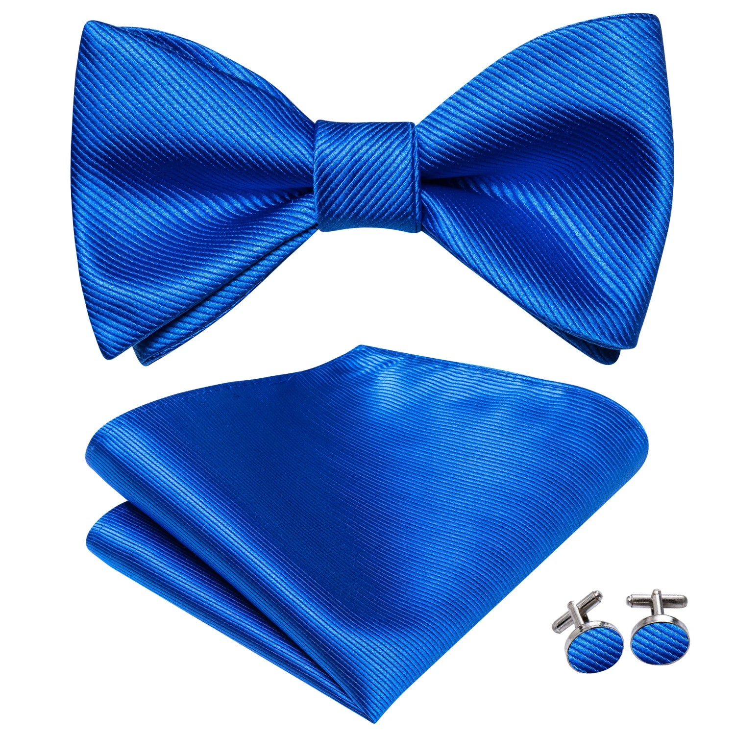 Dropshipping Jacquard Silk Mens Self Bow Tie Hanky Cufflinks Set Male Butterfly Knot Bowtie Wholesale for Male Wedding Business