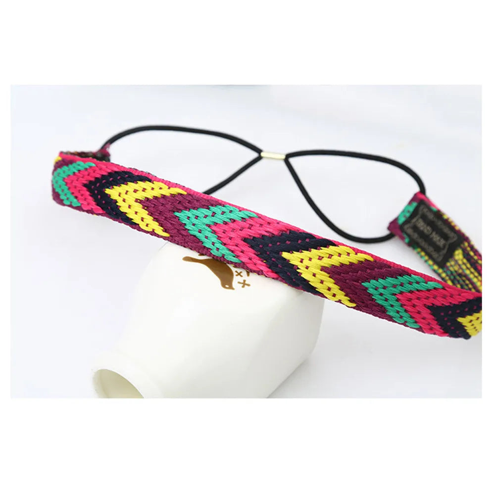 Men's Bohemian Elastic Hair Band Colorful Sport Headband Handmade Woven Hair Ties Hair Accessories for Women Men