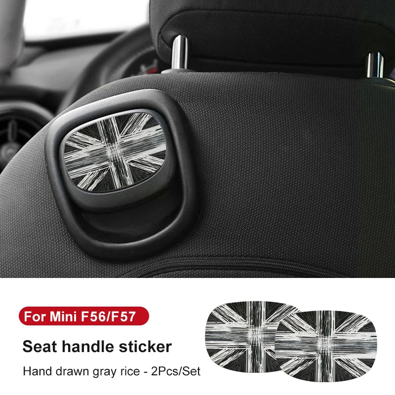 Leather Car Rear Seat Back Handle Decal Cover Protective Sticker For Mini Cooper R56 R55 F56 F57 Interior Decorative Accessories
