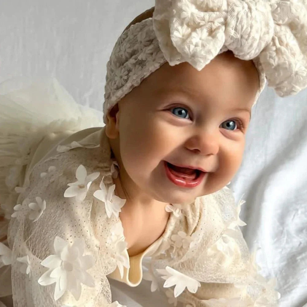 Headbands for Girl Soft Elastic Lace Bow Baby Girl Hair Band Children Turban Kids Headwear Toddler Hair Accessories for Newborn