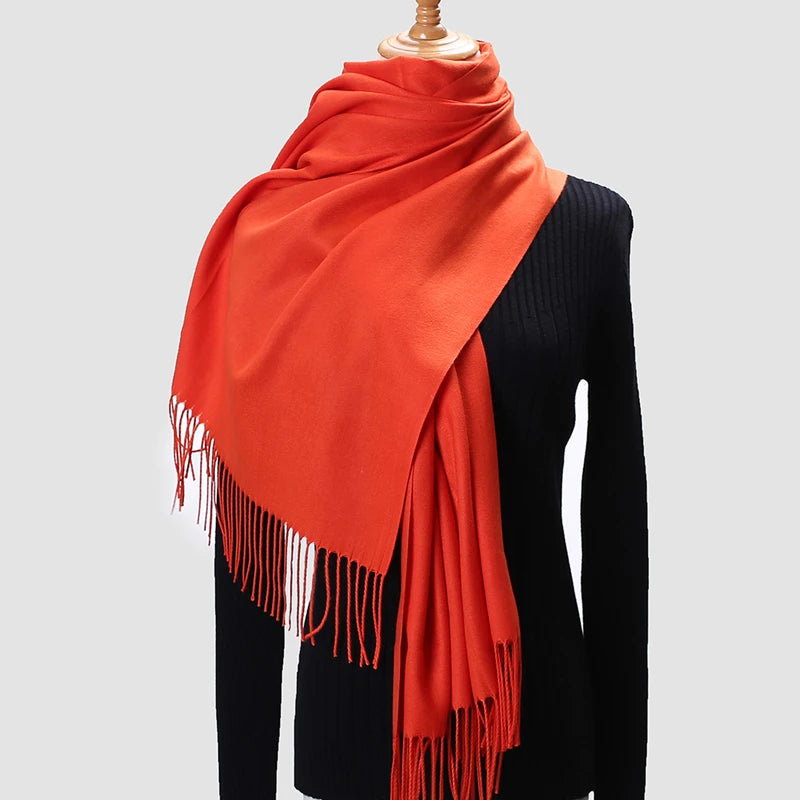 2022 Winter Schals Für Frauen Schals Warme Wraps Dame Pashmina Reine Decke Kaschmir Schal Neck Stirnband Hijabs Stolen Foulard