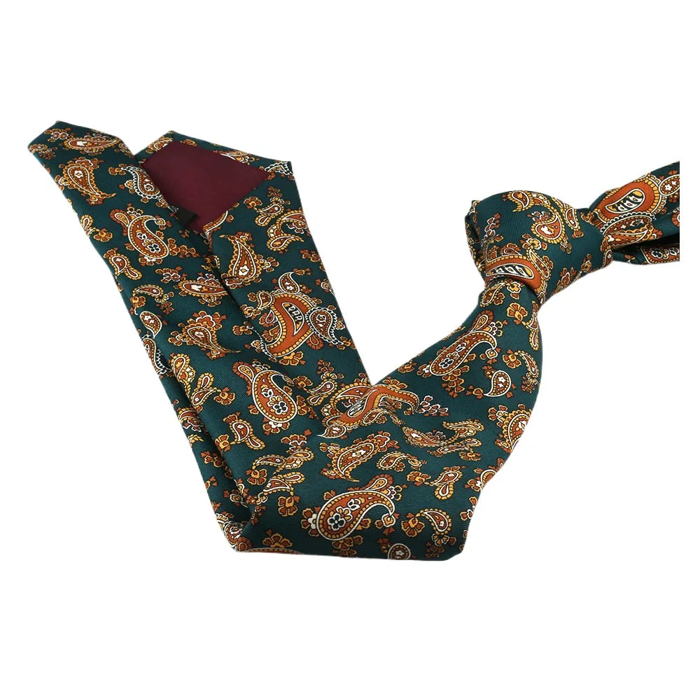 Corbata de estilo coreano de 8 cm para hombre, estilo retro, para negocios, universidad, con estampado floral de seda sintética para novio.