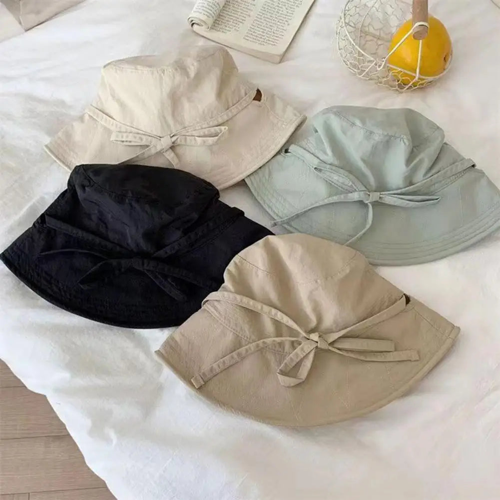 Chapeau de pêcheur coupe-vent à large bord pour femme, couleur unie, pare-soleil, anti-UV, pliable, été