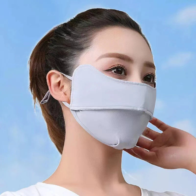 Masque de protection solaire en soie glacée pour homme et femme, protection UV d'été, cyclisme, respirant, lavable, sport de plein air, écharpe, bandana