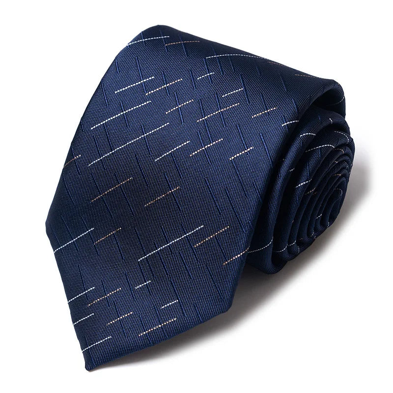 Cravates de mariage de haute qualité pour hommes, style tendance, imprimé à rayures bleues, accessoires de vêtements de bureau quotidiens, cadeau pour homme