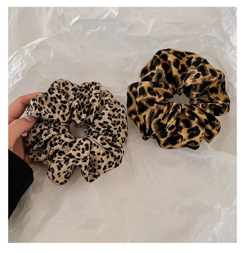 Leopard Print Scrunchies Hair Tie Hairs Rope High Elasticity Elastic Hairs Band Ponytail Holder Elegant Women Hair Accessories