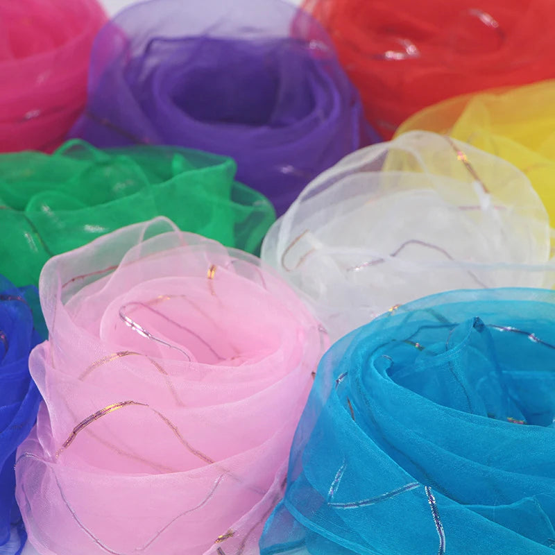 Lovely Bright Silk Scarves Mulit Colours Plain Square Chiffon Neck Scarf Dancing Head Halloween Costume Party Dress Up Gauze