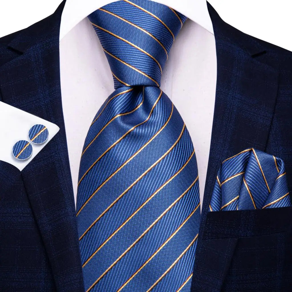 Corbata de boda de seda a rayas negras y rojas para hombre, gemelos de regalo, corbata de moda para negocios y fiestas, envío directo, diseño Hi-Tie