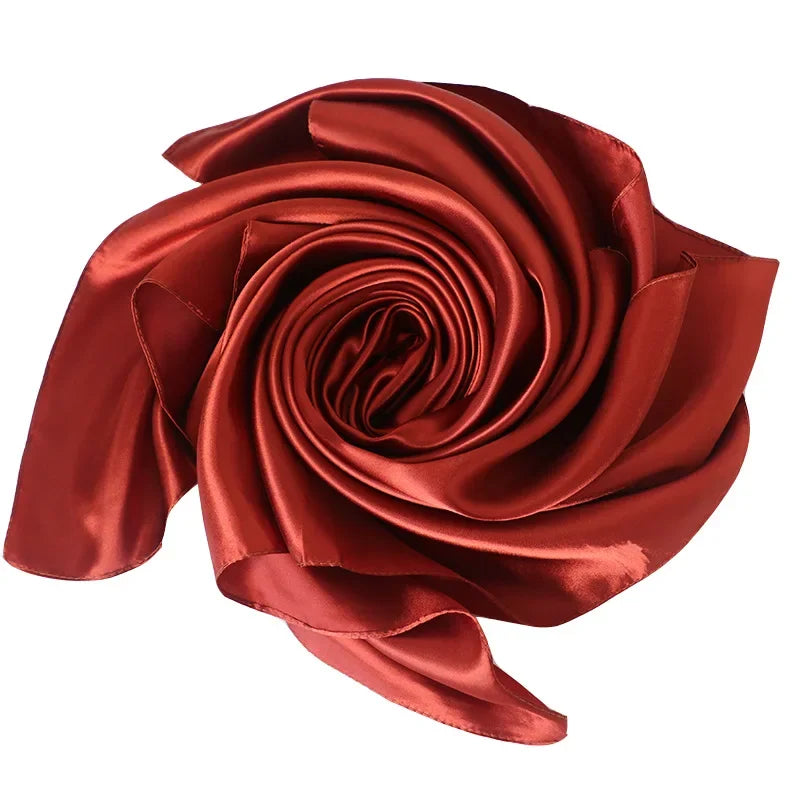 Foulard bandana en soie pour femme, 90 x 90 cm, carré, tendance