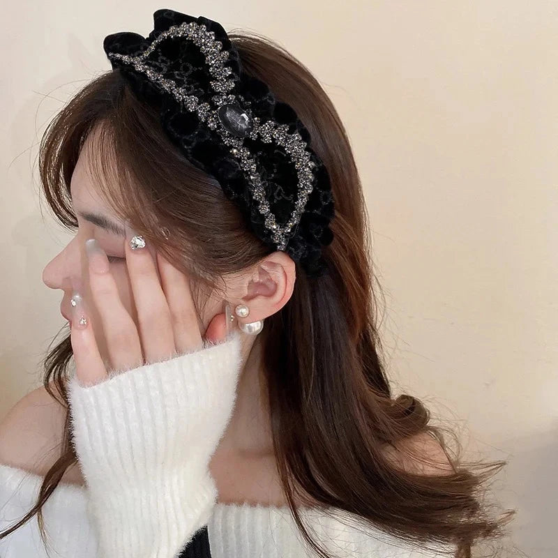 Korean Hairbands for Women Hair Accessories French Elegant Pleated Bowknot Headband Women Girls 2025 Fashion Designer Hair Bands