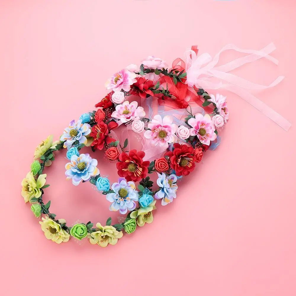 Headband Fashion Headdress New Hair Hoop Bride Wedding Floral Tiara Headband Women Headwear Flower Crowns Headband Rose Flower