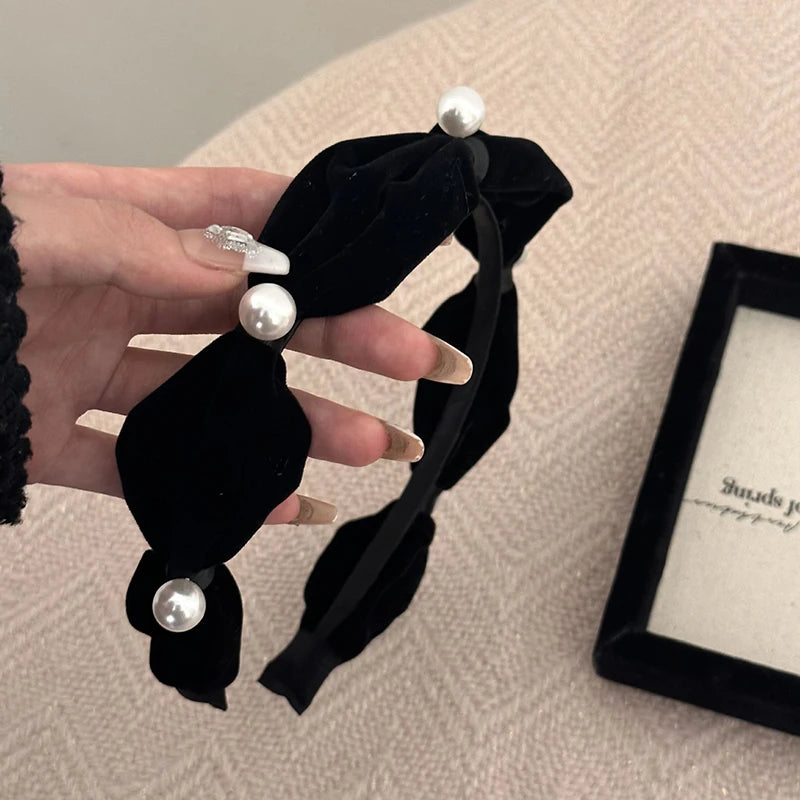 Korean Hairbands for Women Hair Accessories French Elegant Pleated Bowknot Headband Women Girls 2025 Fashion Designer Hair Bands