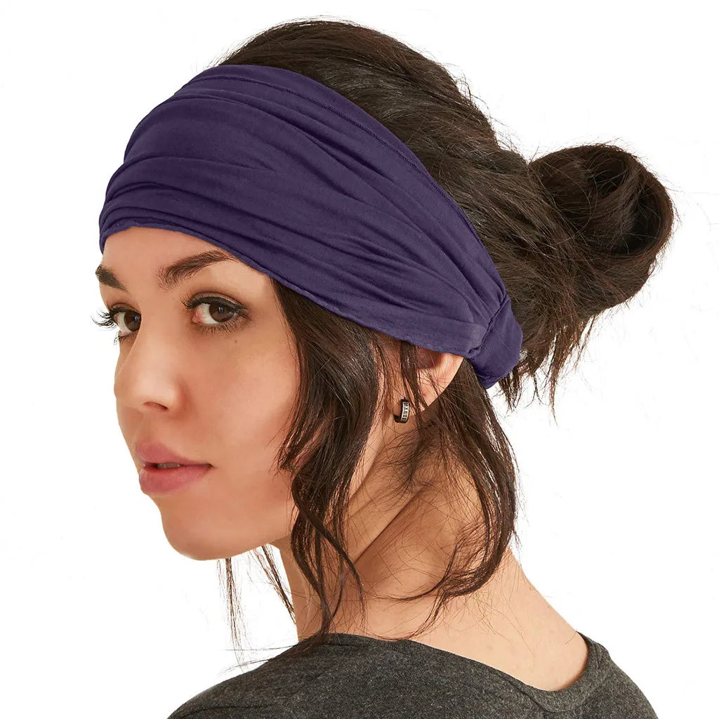 Wide Elastic Headband Hairband Pilates Yoga Fitness Running Cycling Sweatband Turban Makeup Hair Hoop Makeup Headwrap For Women