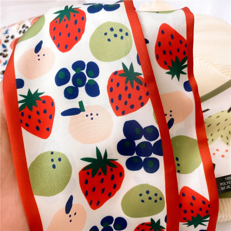 Foulard en soie imprimé pour femme, accessoire de luxe pour cheveux fins, idéal pour le cou, les sacs, les cravates, les rubans, les bandeaux, nouveauté été 2022