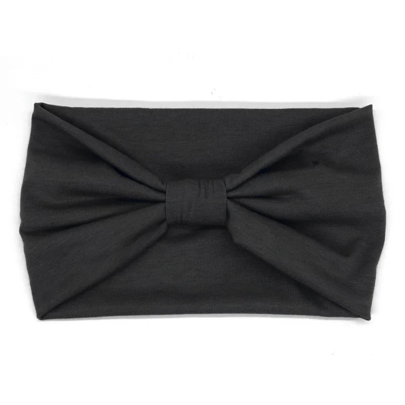 Headwrap Solid Color Knot Wide Headbands for Women Soft Cotton Sports Elastic Hair Bands Accessories Yoga Bandana Bandage