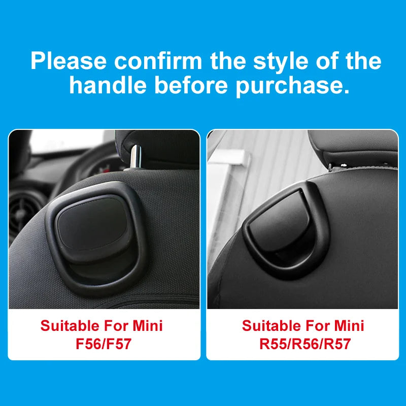 Leather Car Rear Seat Back Handle Decal Cover Protective Sticker For Mini Cooper R56 R55 F56 F57 Interior Decorative Accessories