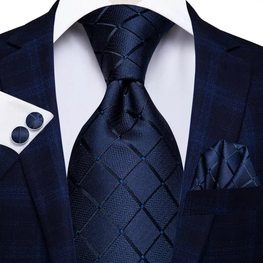 Cravate de mariage en soie à carreaux gris Hi-Tie pour homme, accessoire tendance, idéal pour les affaires et les fêtes, livraison directe
