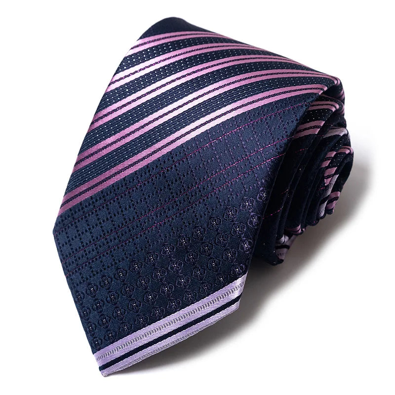 Cravates de mariage de haute qualité pour hommes, style tendance, imprimé à rayures bleues, accessoires de vêtements de bureau quotidiens, cadeau pour homme