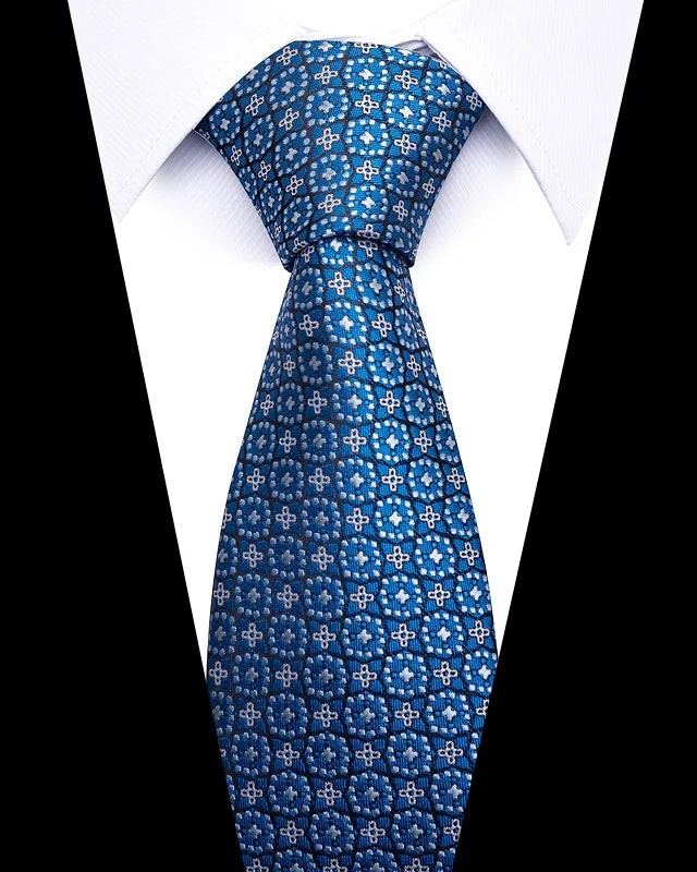 Cravates de mariage de haute qualité pour hommes, style tendance, imprimé à rayures bleues, accessoires de vêtements de bureau quotidiens, cadeau pour homme