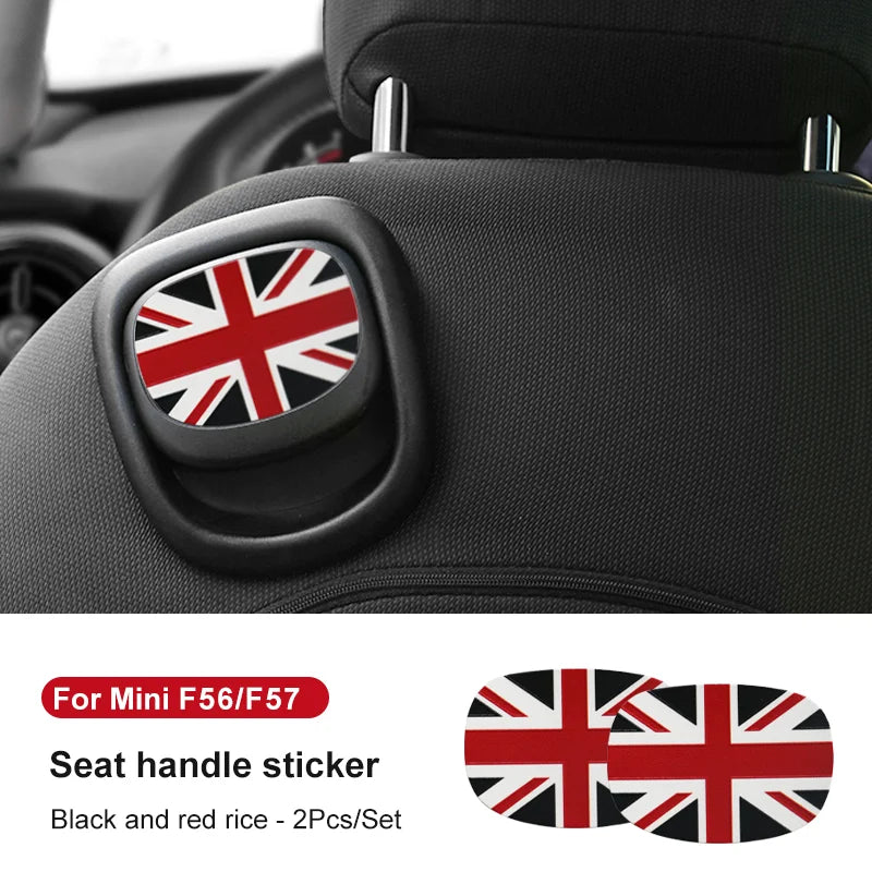 Leather Car Rear Seat Back Handle Decal Cover Protective Sticker For Mini Cooper R56 R55 F56 F57 Interior Decorative Accessories