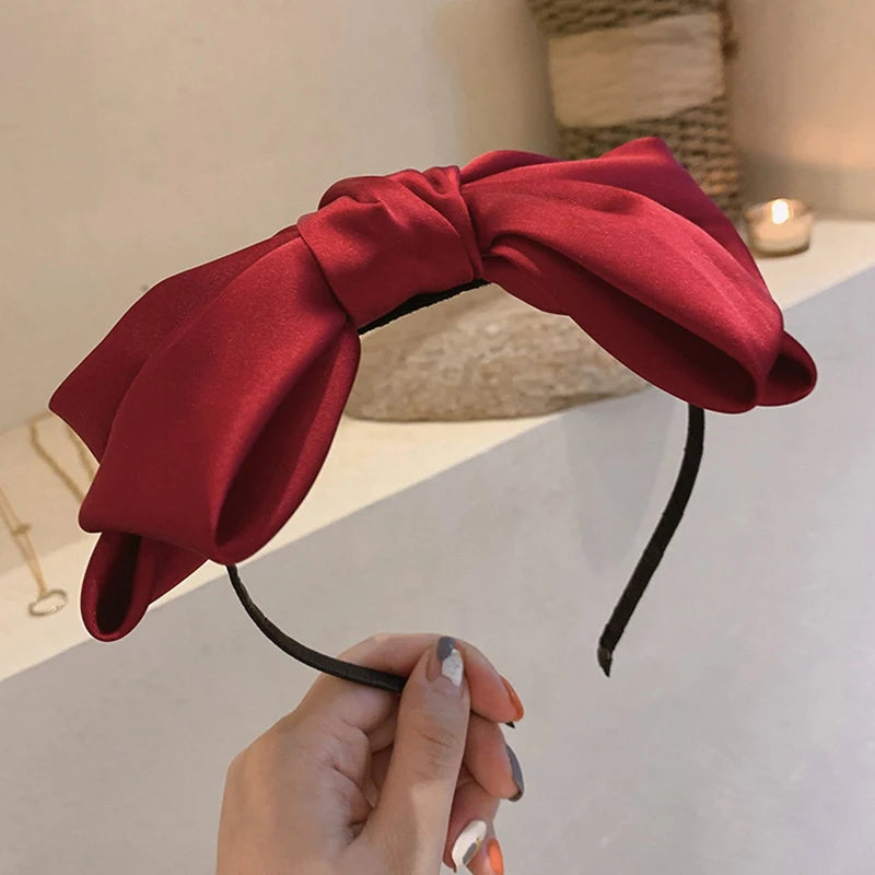 New Big Bow Bezel Headwear Women Headband Girls Vintage Bowknot Hair Bands Wide Hairband Hoop For Hair Accessories
