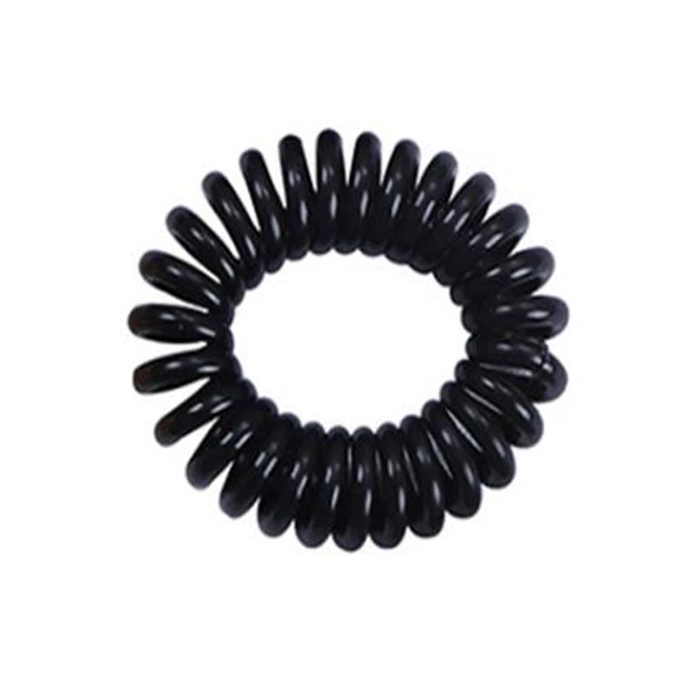 Telephone Wire Elastic Clear Hair Bands Plastic Spring Gum For Hair Ties No Crease Coil Hair Tie Ponytail Hair Accessories