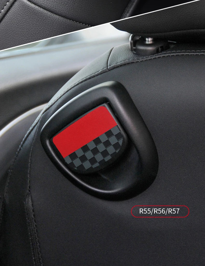 Leather Car Rear Seat Back Handle Decal Cover Protective Sticker For Mini Cooper R56 R55 F56 F57 Interior Decorative Accessories