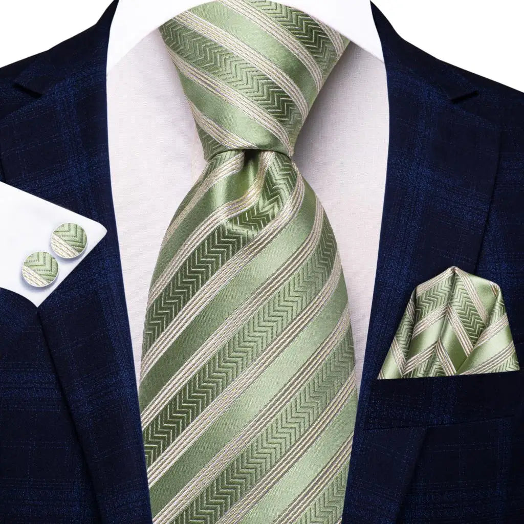 Corbata de boda de seda a rayas negras y rojas para hombre, gemelos de regalo, corbata de moda para negocios y fiestas, envío directo, diseño Hi-Tie