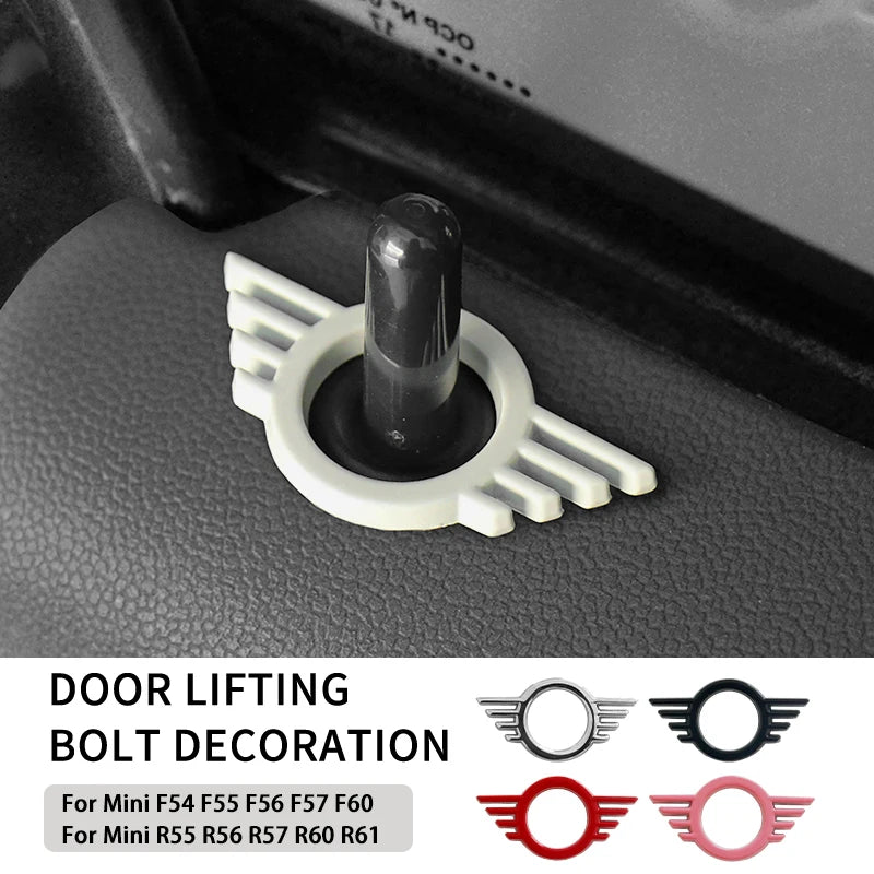 For Mini Cooper S JCW F54 F55 F56 F60 R55 R56 R60 Countryman Metal Car Door Lock Pin Wing Emblem Badge Decal