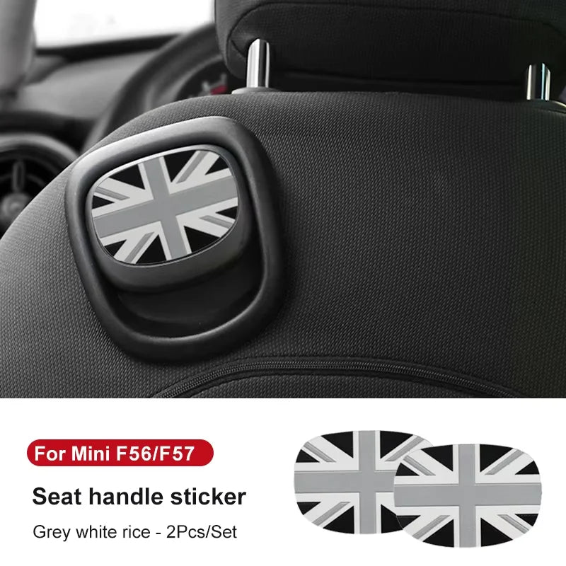 Leather Car Rear Seat Back Handle Decal Cover Protective Sticker For Mini Cooper R56 R55 F56 F57 Interior Decorative Accessories