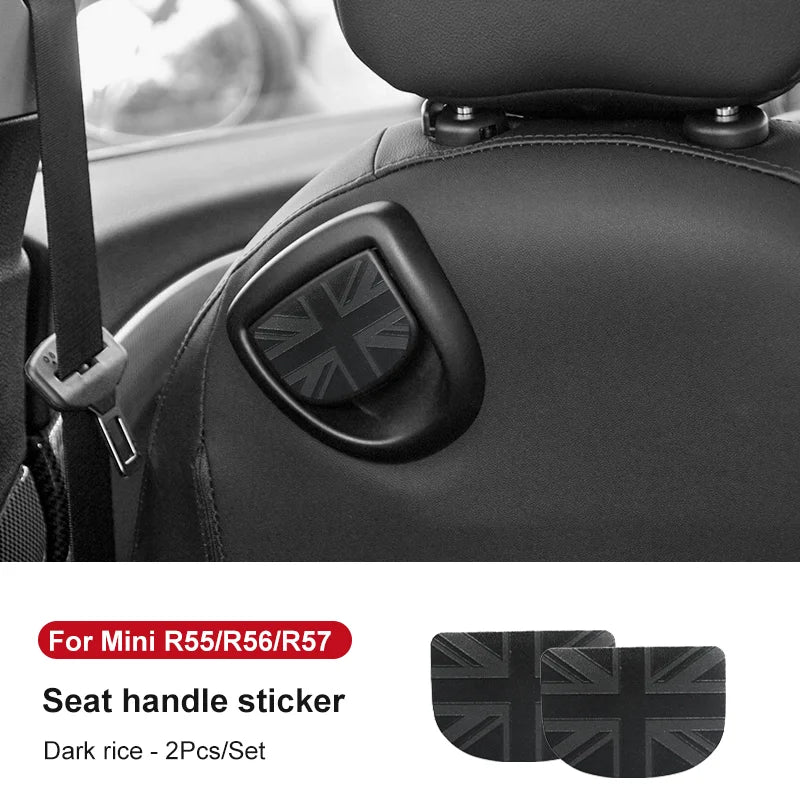 Leather Car Rear Seat Back Handle Decal Cover Protective Sticker For Mini Cooper R56 R55 F56 F57 Interior Decorative Accessories