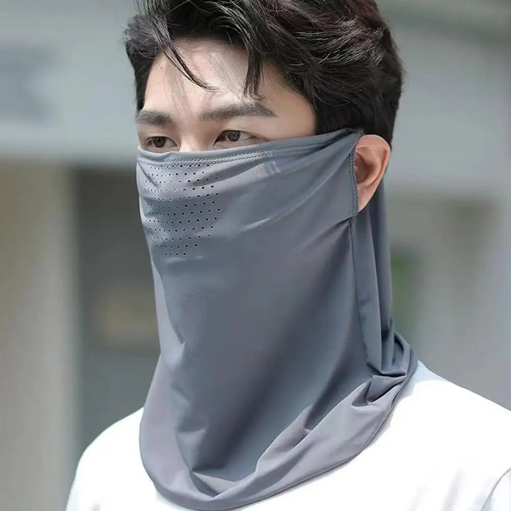 UV Protection Outdoor Neck Wrap Cover Sports Sun Proof Bib Ice Silk Mask Face Cover Neck Wrap Cover Sunscreen Face Scarf