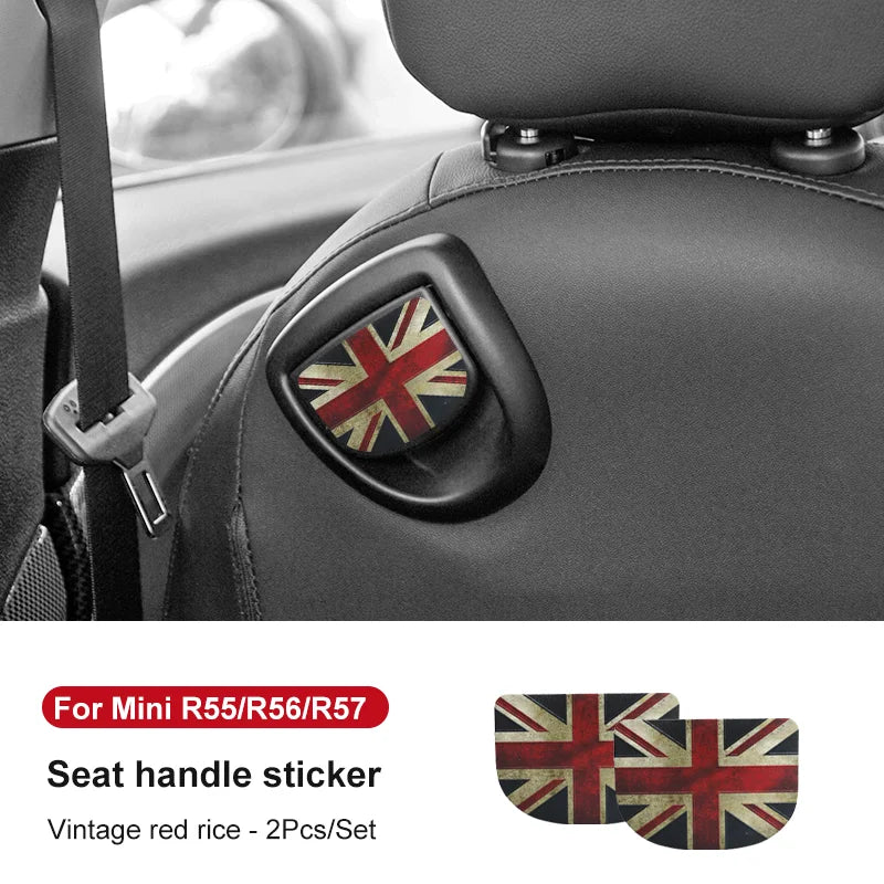 Leather Car Rear Seat Back Handle Decal Cover Protective Sticker For Mini Cooper R56 R55 F56 F57 Interior Decorative Accessories