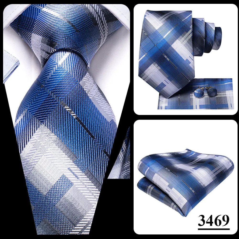 Cravate de mariage en soie à carreaux gris Hi-Tie pour homme, accessoire tendance, idéal pour les affaires et les fêtes, livraison directe