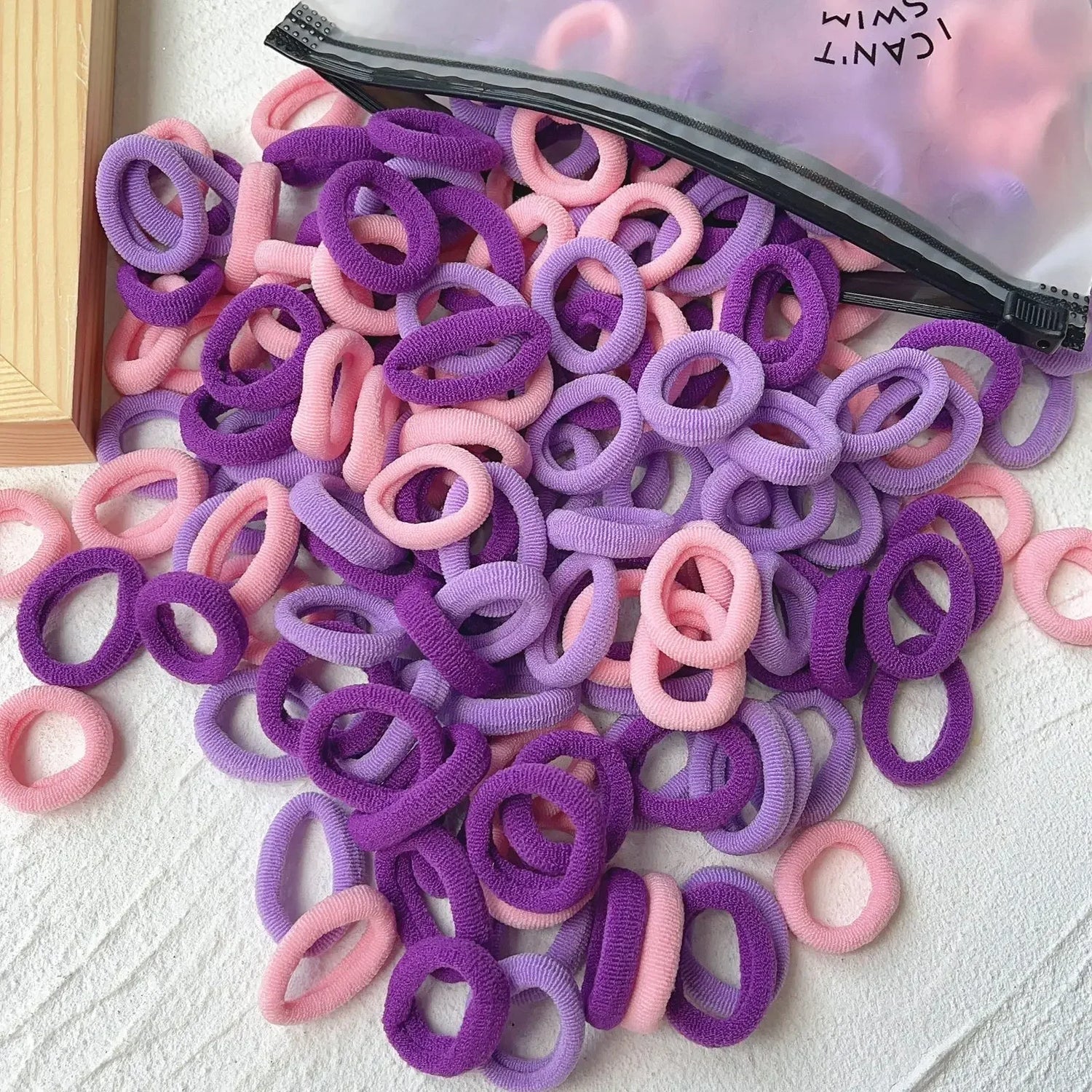 LOVEKIKI 50Pcs Elastic Hair Bands Girls Hair Accessories Mini Colorful Nylon Headband Kids Ponytail Holder Scrunchie Ornaments