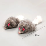 1Pcs False Mouse Cat Pet Toys 18 cm Cat Long-haired Tail Mice Mouse Toys Soft Rabbit Fur Furry Plush Cat Toy For Pet Cats Dogs