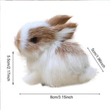 Lovely Animal Easter Bunny Model Figures Simulation Furry Squatting Rabbit Christmas Birthday Home Wedding Decoration Miniatures