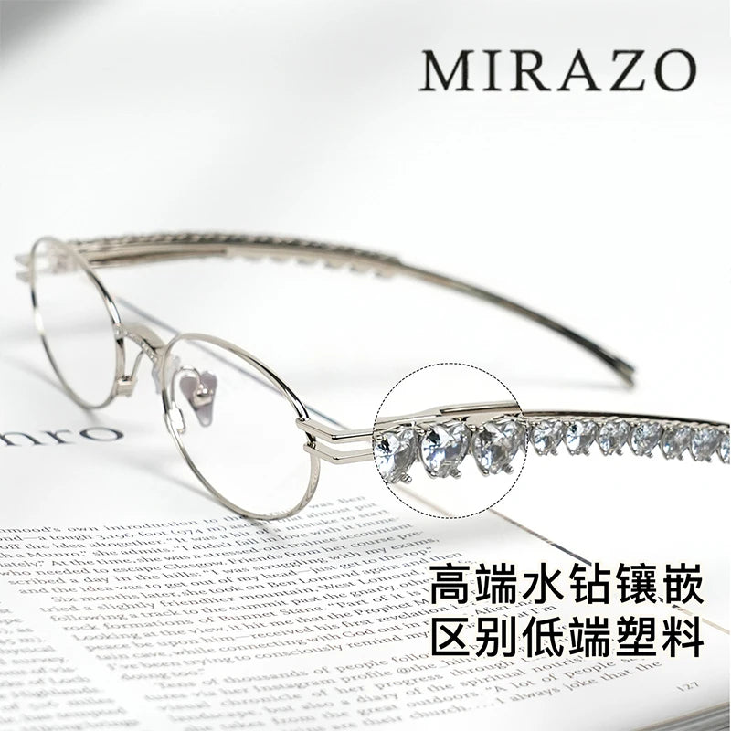 2025 GM glasses  frameless polygon eyeglasses women's jewelry glasses Giltzz myopia anti-blue light frame ultra light spectacles