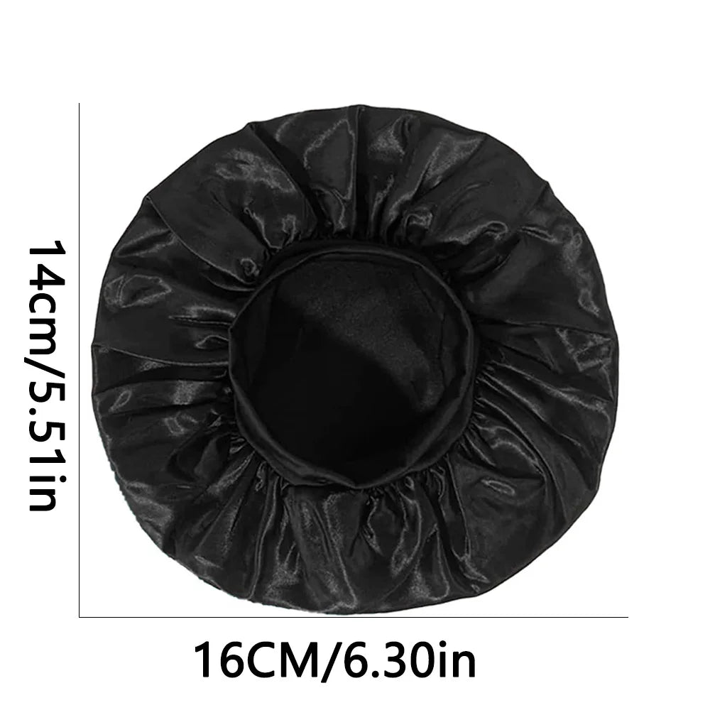 Newly Satin Night Hair Cap Women's Solid Sleeping Hat Sleep Care Bonnet Nightcap For Women Unisex Cap