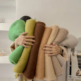 Luxury Cashmere Bright Solid Colors Women Scarf Winter Shawl and Wrap Bandana Pashmina Tassel Female Foulard Thick Blanket