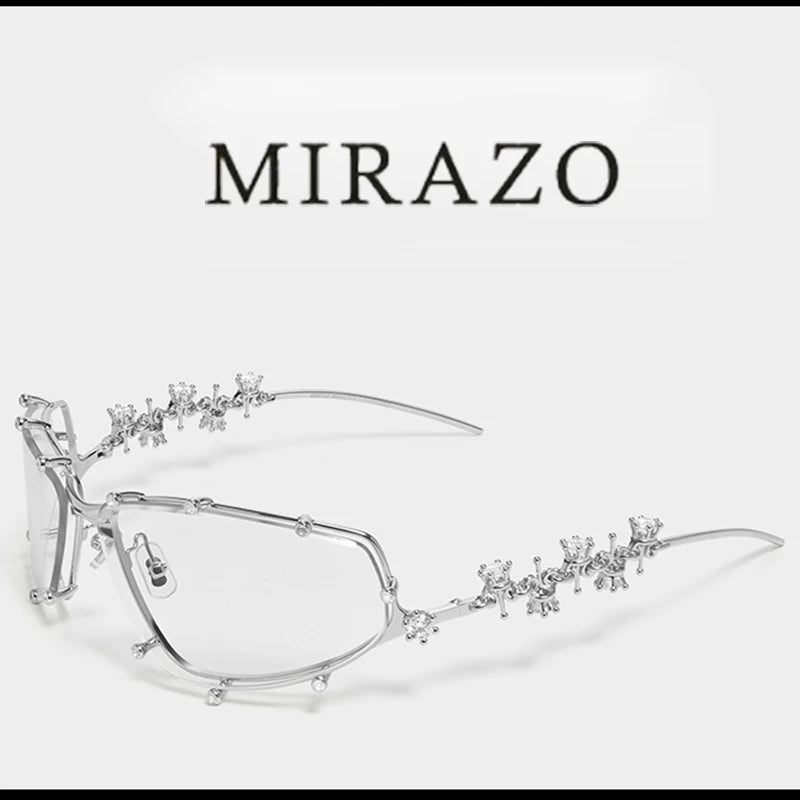 2025 GM glasses  frameless polygon eyeglasses women's jewelry glasses Giltzz myopia anti-blue light frame ultra light spectacles