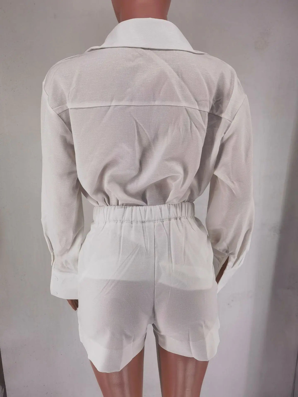Women Summer Shorts Sets Long Sleeve Blouses with Short Pants 2 Pieces Set Lightweight Shirts Tracksuit Casual Loose Outfits
