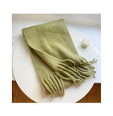 Luxury Cashmere Bright Solid Colors Women Scarf Winter Shawl and Wrap Bandana Pashmina Tassel Female Foulard Thick Blanket