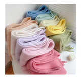 Luxury Cashmere Bright Solid Colors Women Scarf Winter Shawl and Wrap Bandana Pashmina Tassel Female Foulard Thick Blanket